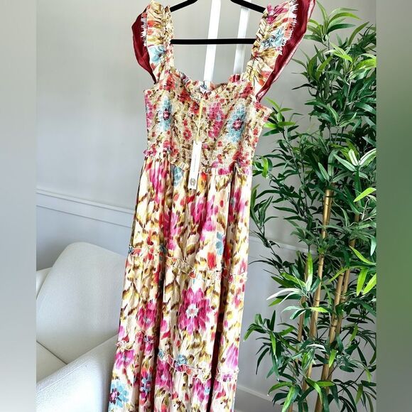 House of Harlow 1960 cotton printed tiered ruffle dress - Picture 5 of 9